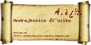 Andrejkovics Őszike névjegykártya